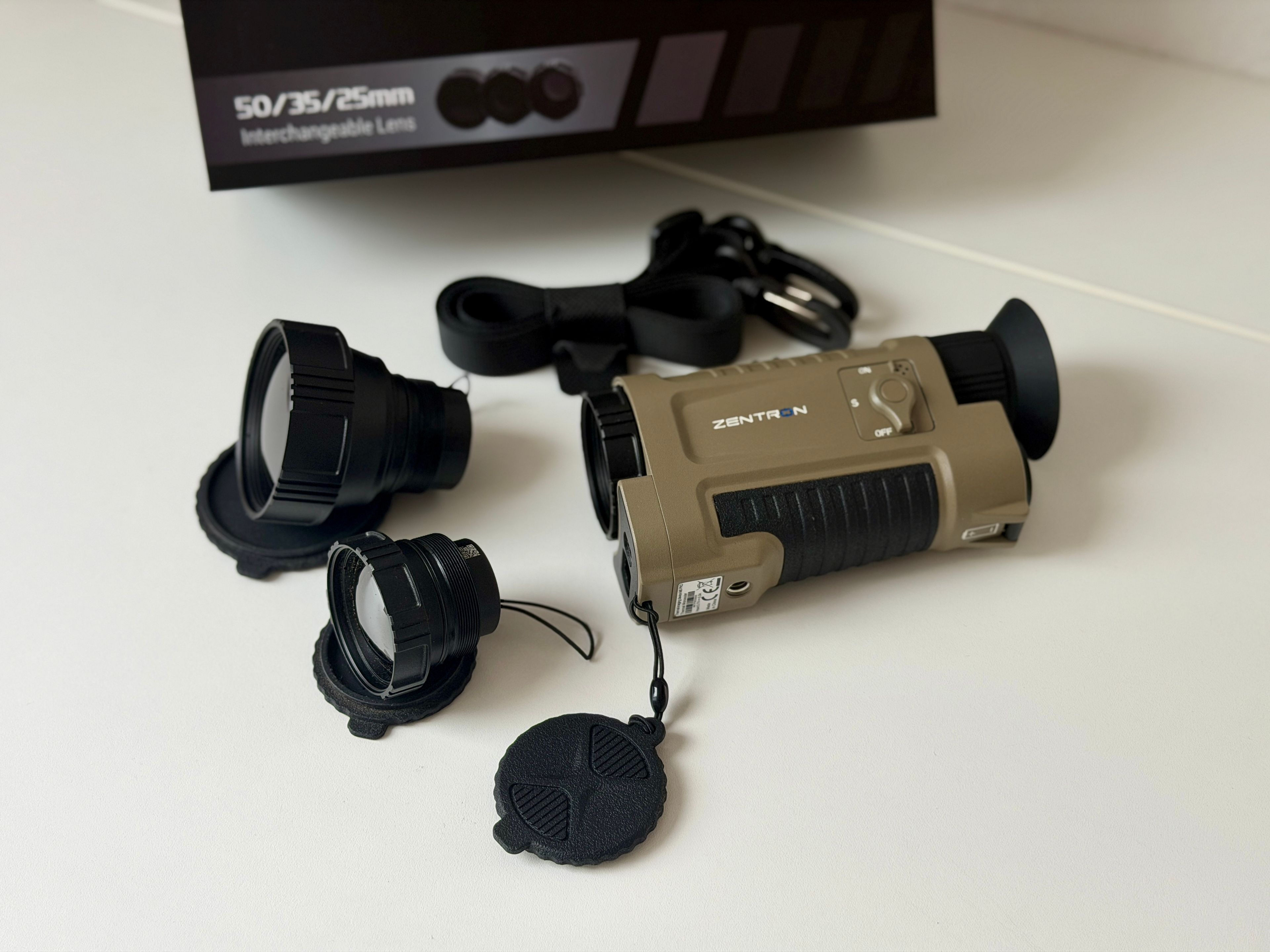 Tan Zentron M6 Pro thermal monocular with interchangeable lenses