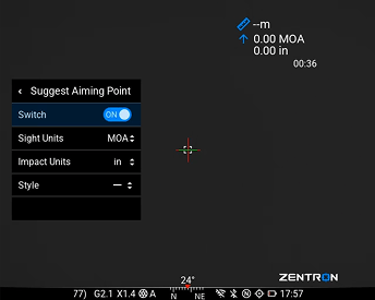 Q50R aiming point settings